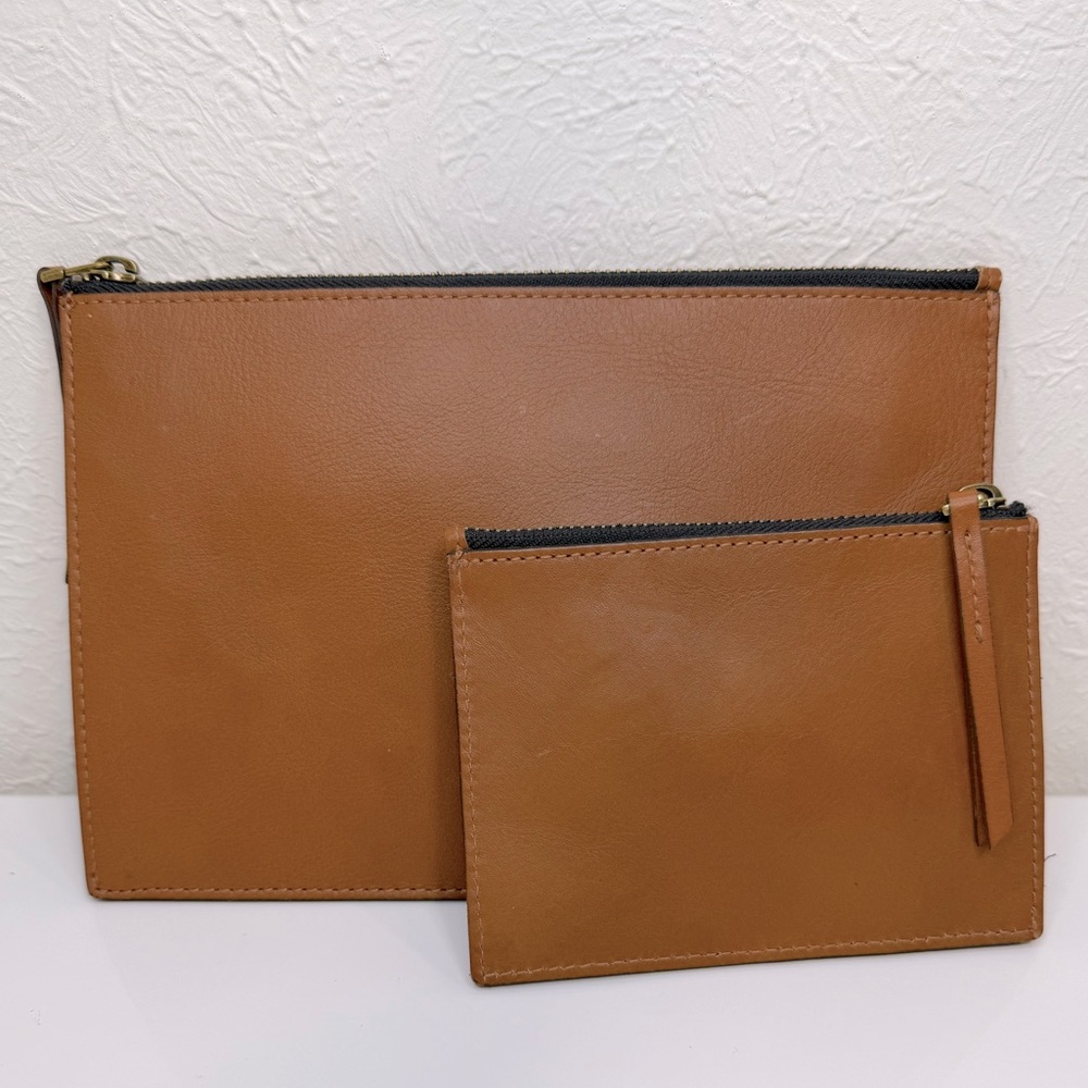 Madewell Tan Clutch and Wristlet Set